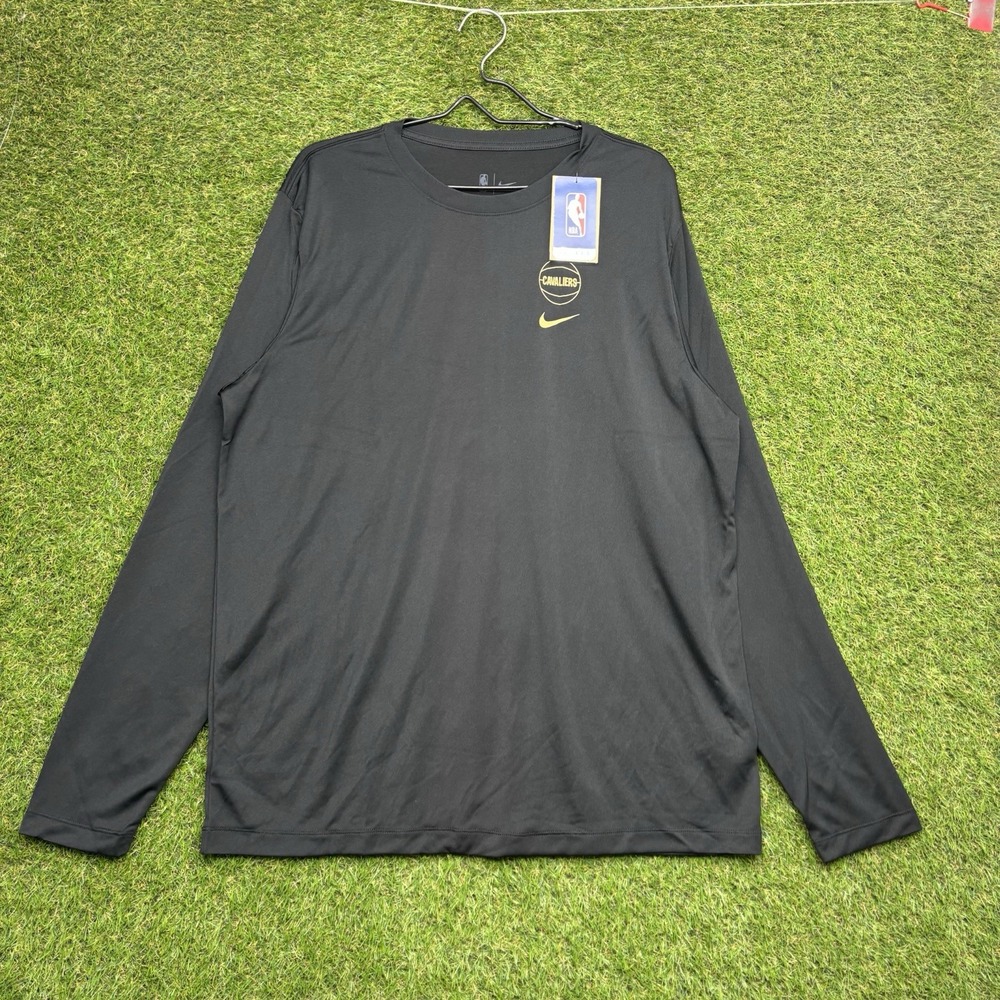 Nike Cleveland Cavaliers Shirt Mens XL Long Sleeve Practice Dri Fit Black NWT